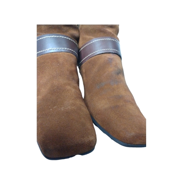 Ecco Womens Arizona Brown Suede Leather Square Toe Boots Low Heel EU 40 US 9/9.5 - Picture 8 of 16